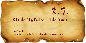 Királyfalvi Tünde névjegykártya